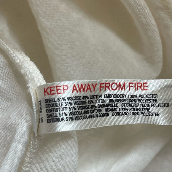 Free People embroidered mini dress Coquette sweetheart babydoll white pink Sz M - Picture 13 of 14